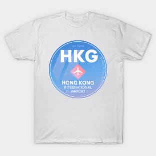 HKG Hong Kong airport round sticker T-Shirt